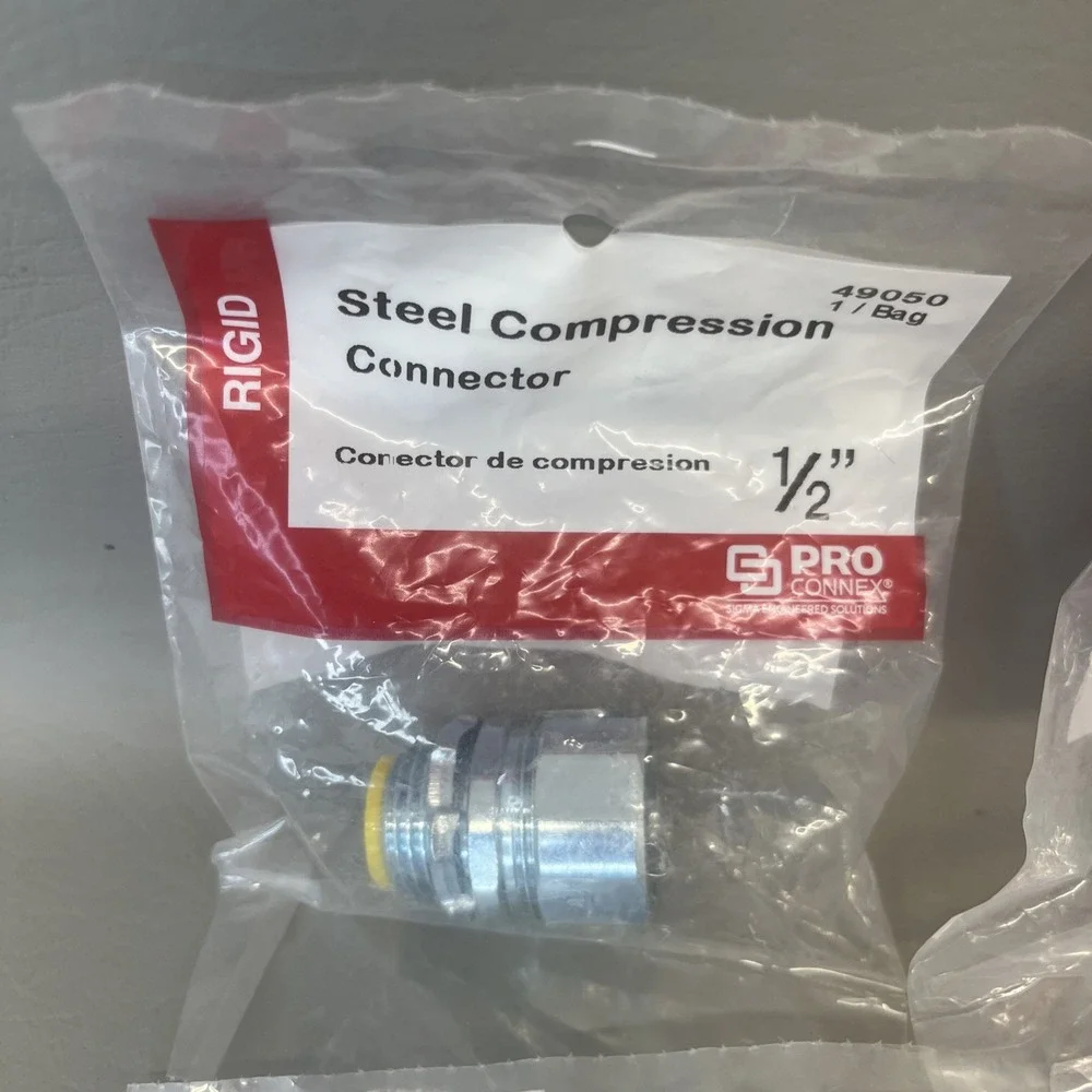 Sigma Engineered Solutions 49050, 1/2 in Zinc-Plated Steel Compression Connector
